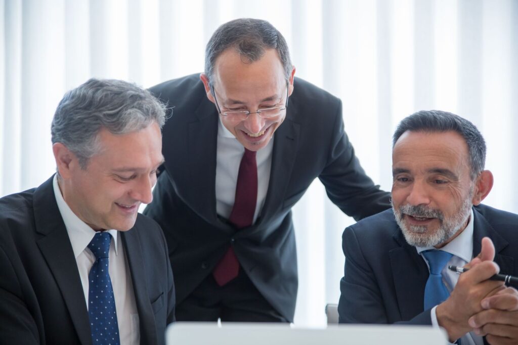Placement consultancy experts discussing recruitment requirements with business clients